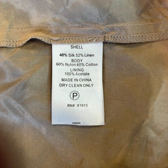 Tracy Reese Easy Frock Mosaic Stripe Fit Flare Dress 4P Silk Linen - Picture 8 of 10